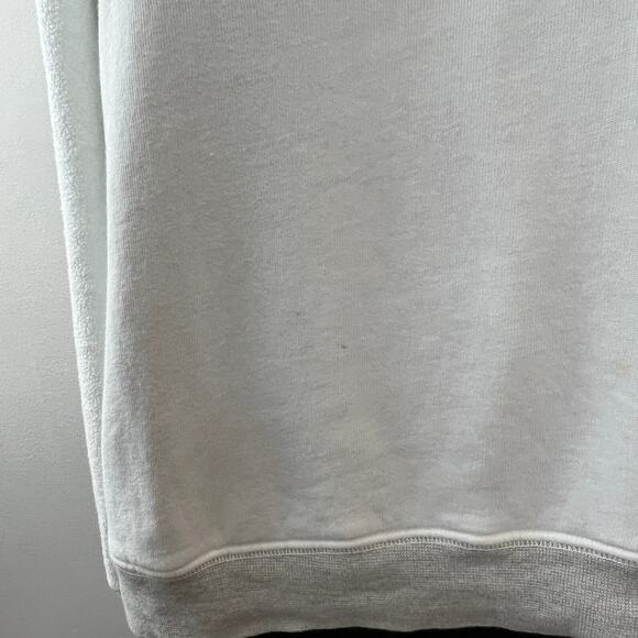 SUNDRY White Round Neck Drop Shoulder Sweatshirt Gray Trim Pullover Cotton 2 M - Picture 5 of 8